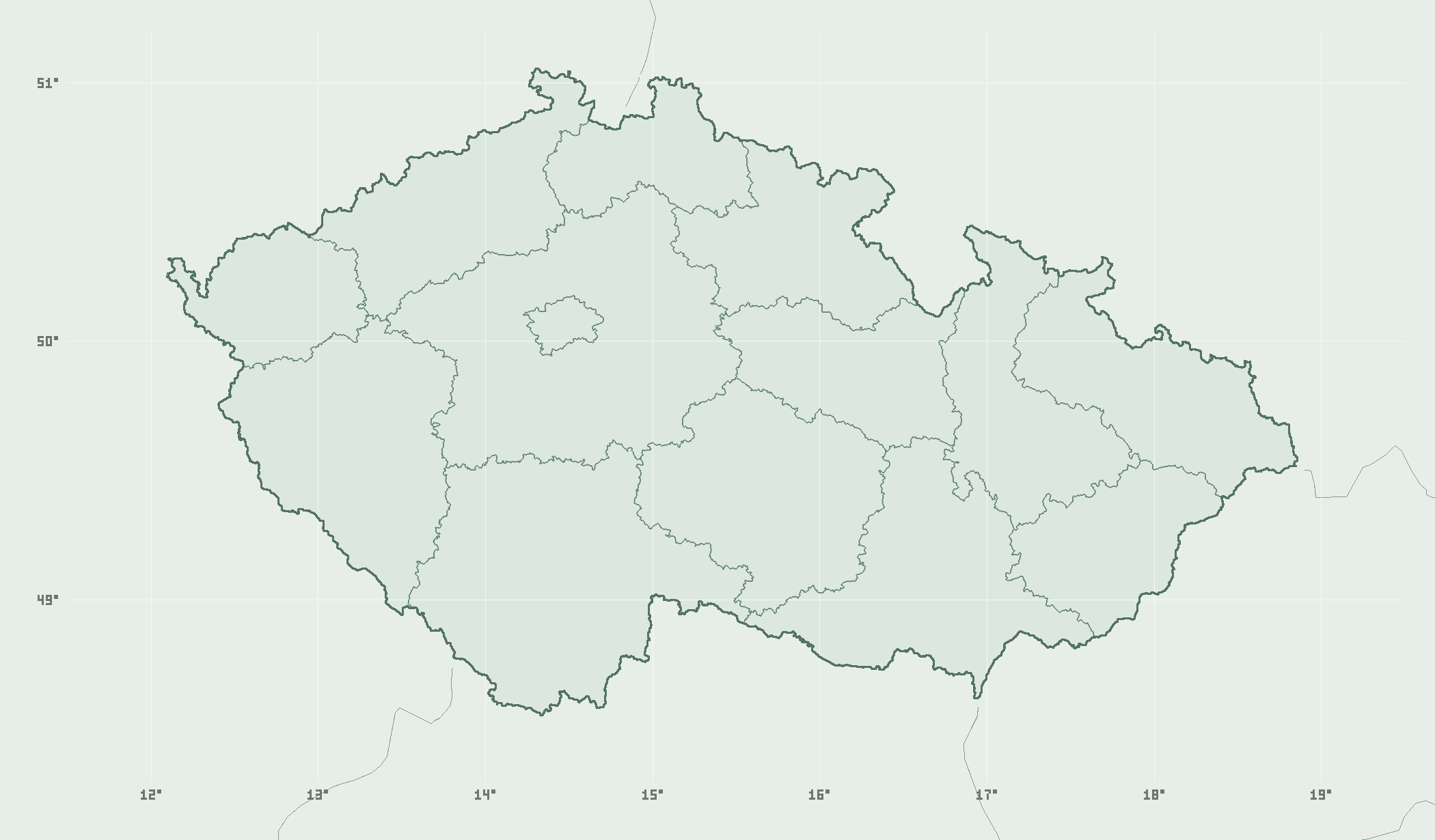 Mapa nenalezených GeoPuzzle keší v ČR